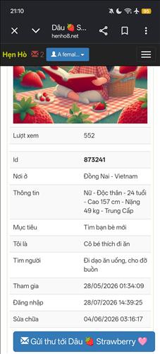 hẹn hò - A female book -Nữ -Tuổi:23 - Ở góa-Đồng Nai-Tìm bạn tâm sự