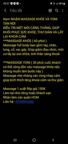 hẹn hò - Massage nữ-Nam -Tuổi:30 - Độc thân-TP Hồ Chí Minh-Người yêu ngắn hạn